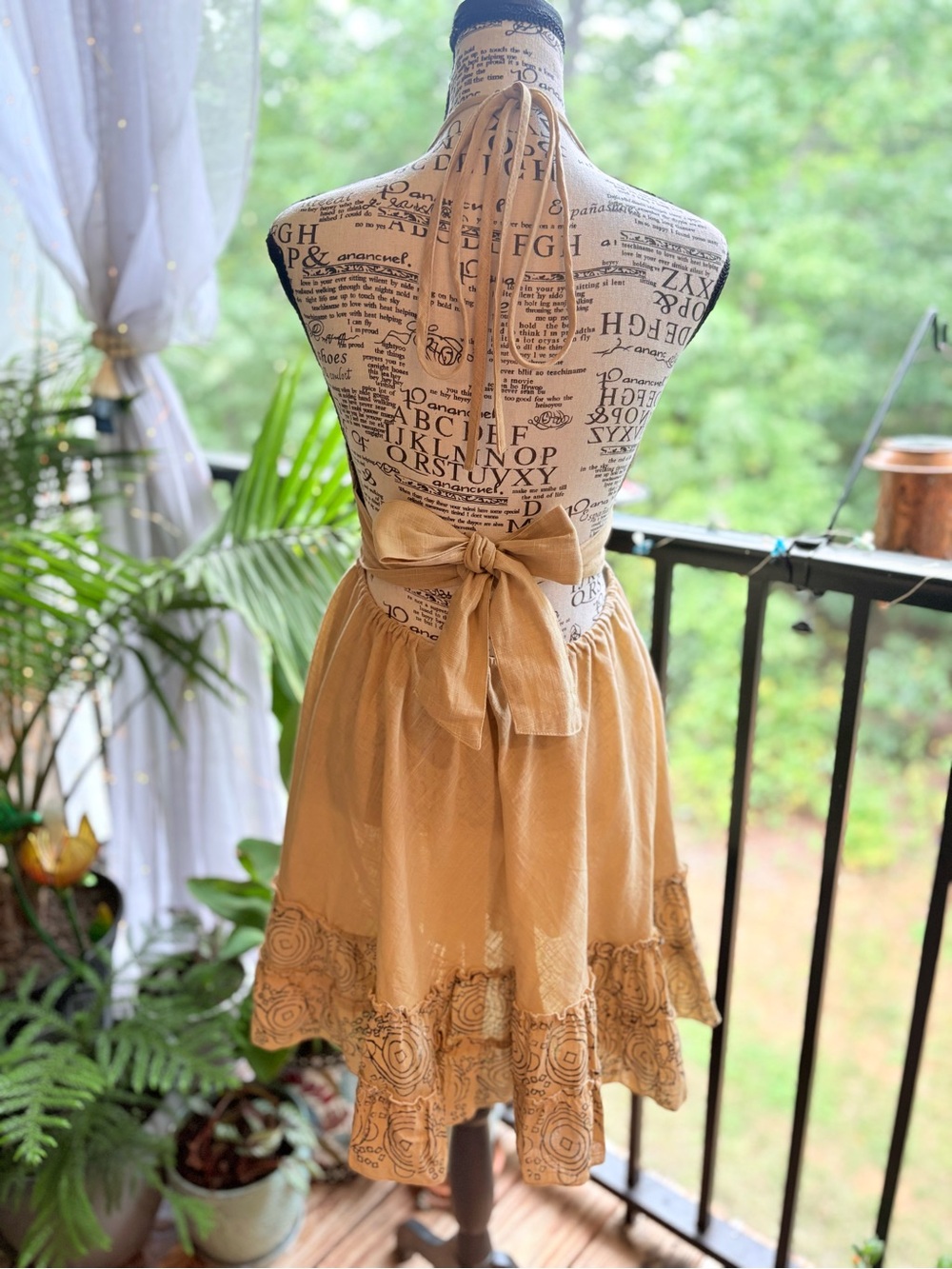 India Boutique Backless Halter Dress in Tan